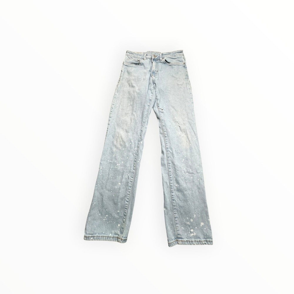 H&M Jeans Mens‎ 30/32 Light Blue Regular Fit Paint Splatter Distressed Denim